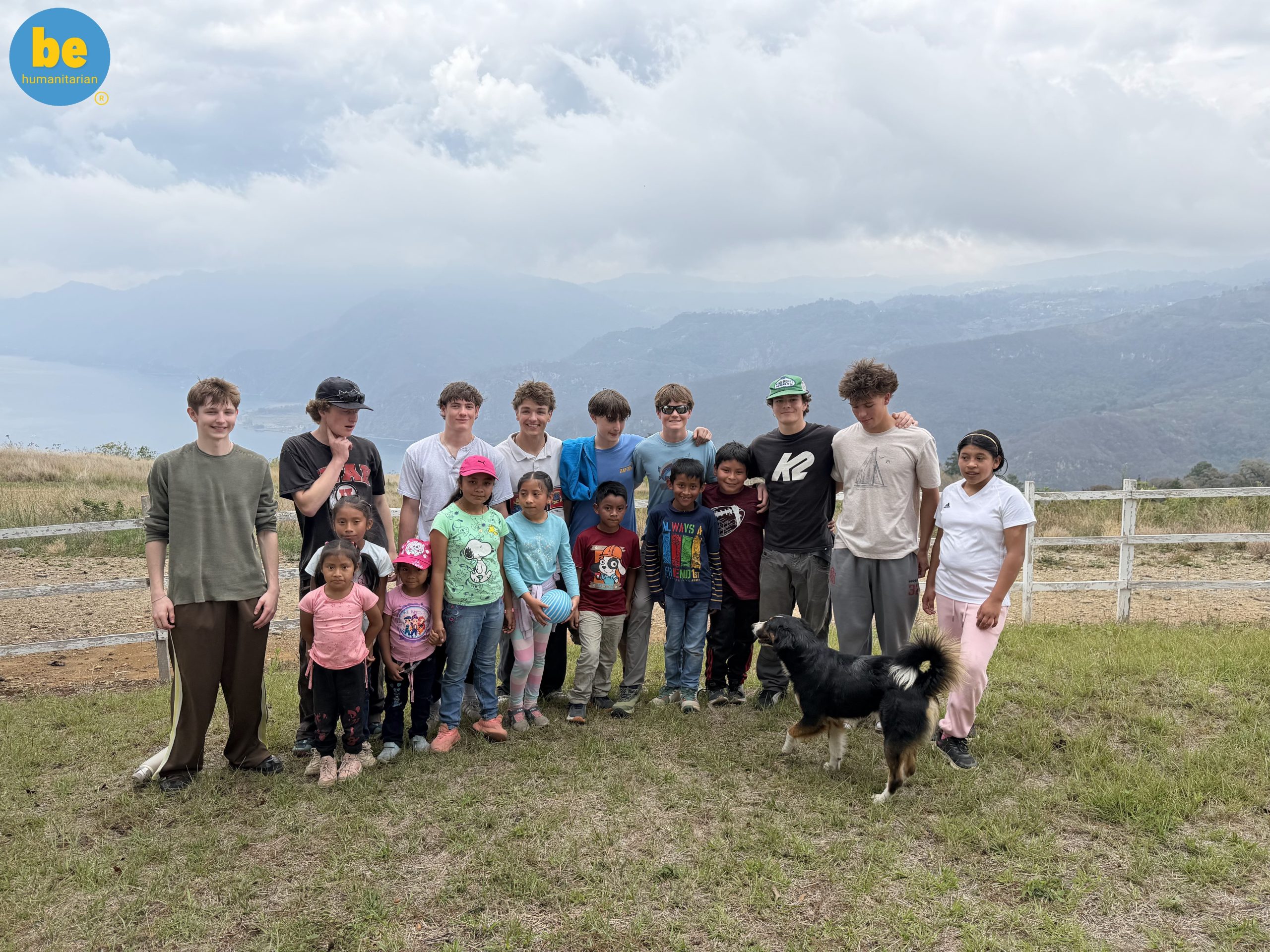 Volunteers and local kids together, an example of what to expect sponsoring child Guatemala visits