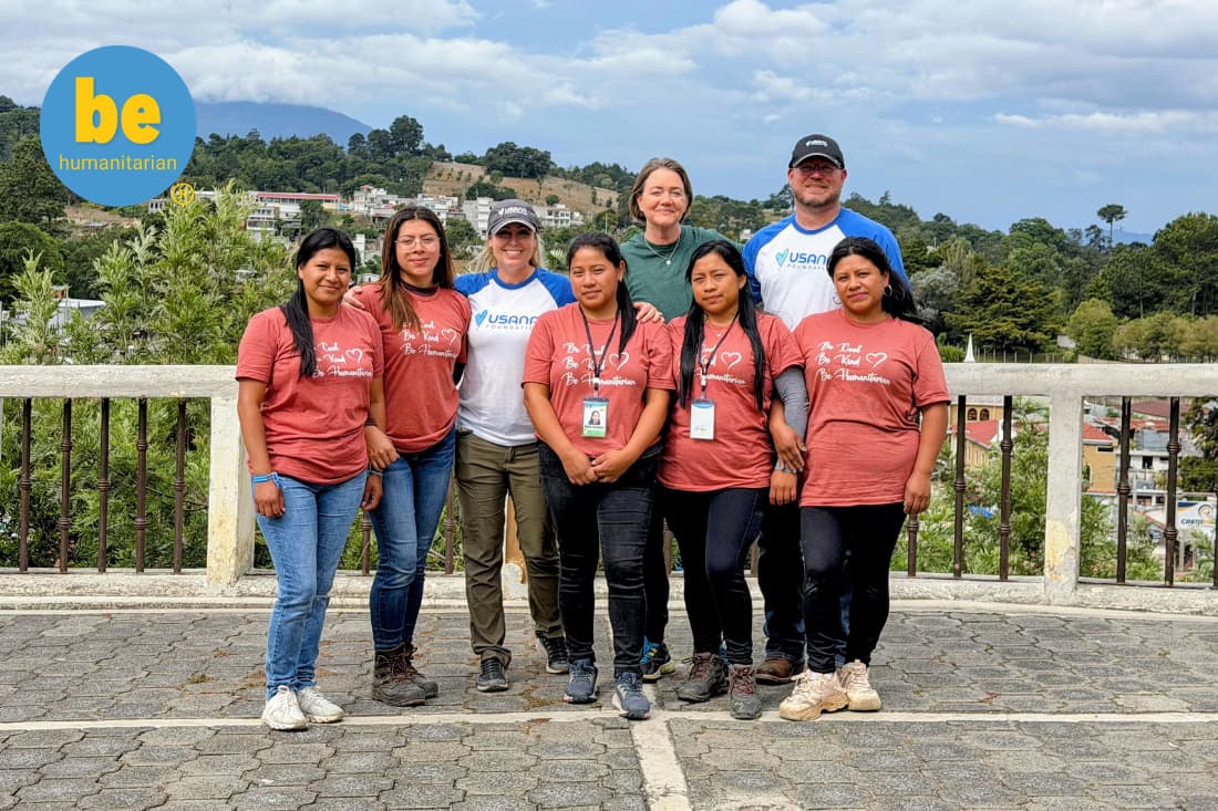Volunteer team posing outdoors in Guatemala embodying the emotional benefits sponsoring child Guatemala
